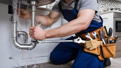 Technician using electronic equipment to detect a plumbing leak in Winter Park